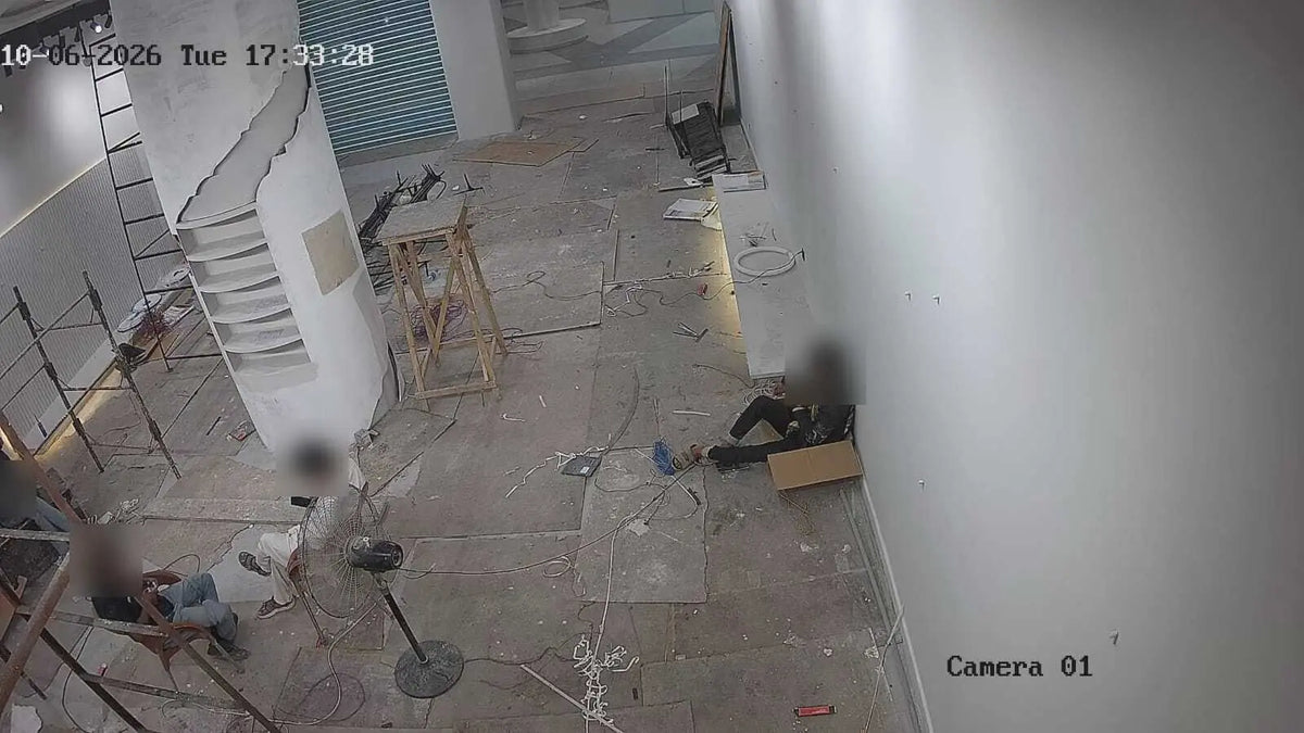 Camera view of the sales floor during the shop fit-out, Amina Khadija