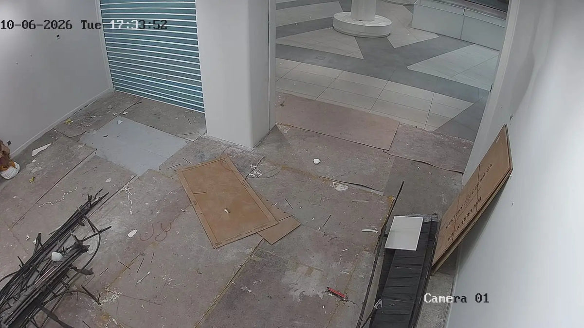 Camera view of the store entrance from the mall, Amina Khadija