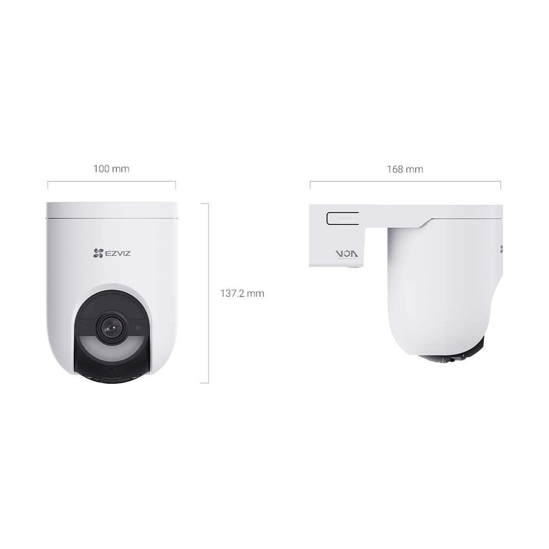 EZVIZ HB8 Lite 2K+ Battery Pan & Tilt WiFi Camera, dimensions