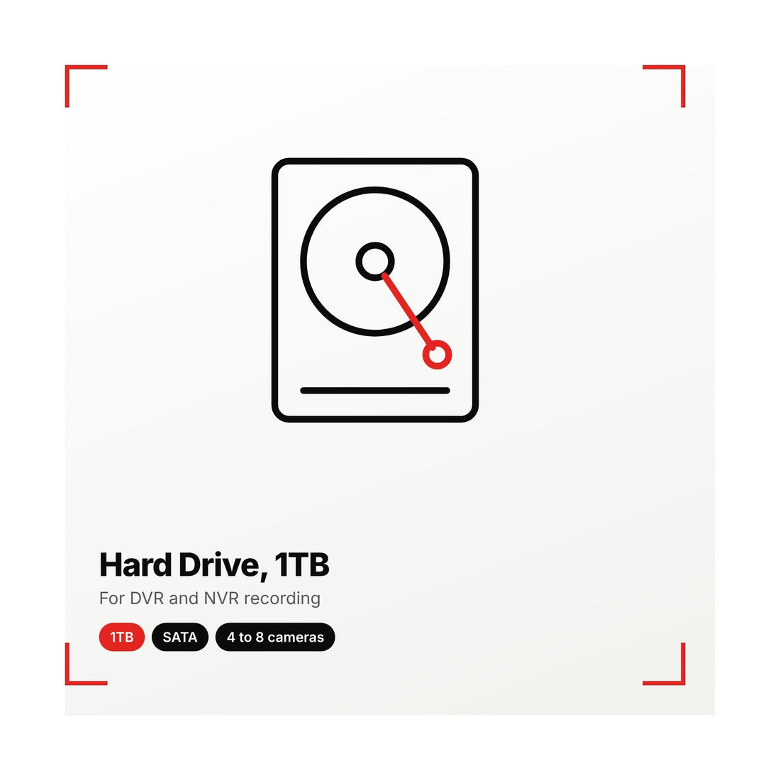 Hard Drive for DVR and NVR Recording, 1TB illustration